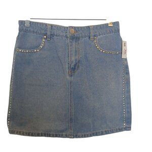 Franki By Francescas Youth 14 Denim Studded Skirt Blue New With Tags #I-9